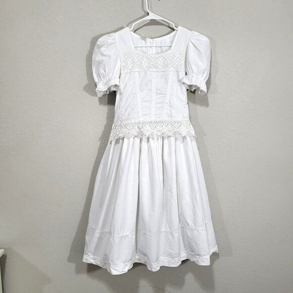 Paulina Dress Womens Size 8 / 10 White FLAWS READ Cottage, Shoujo Prairie - Picture 8 of 16